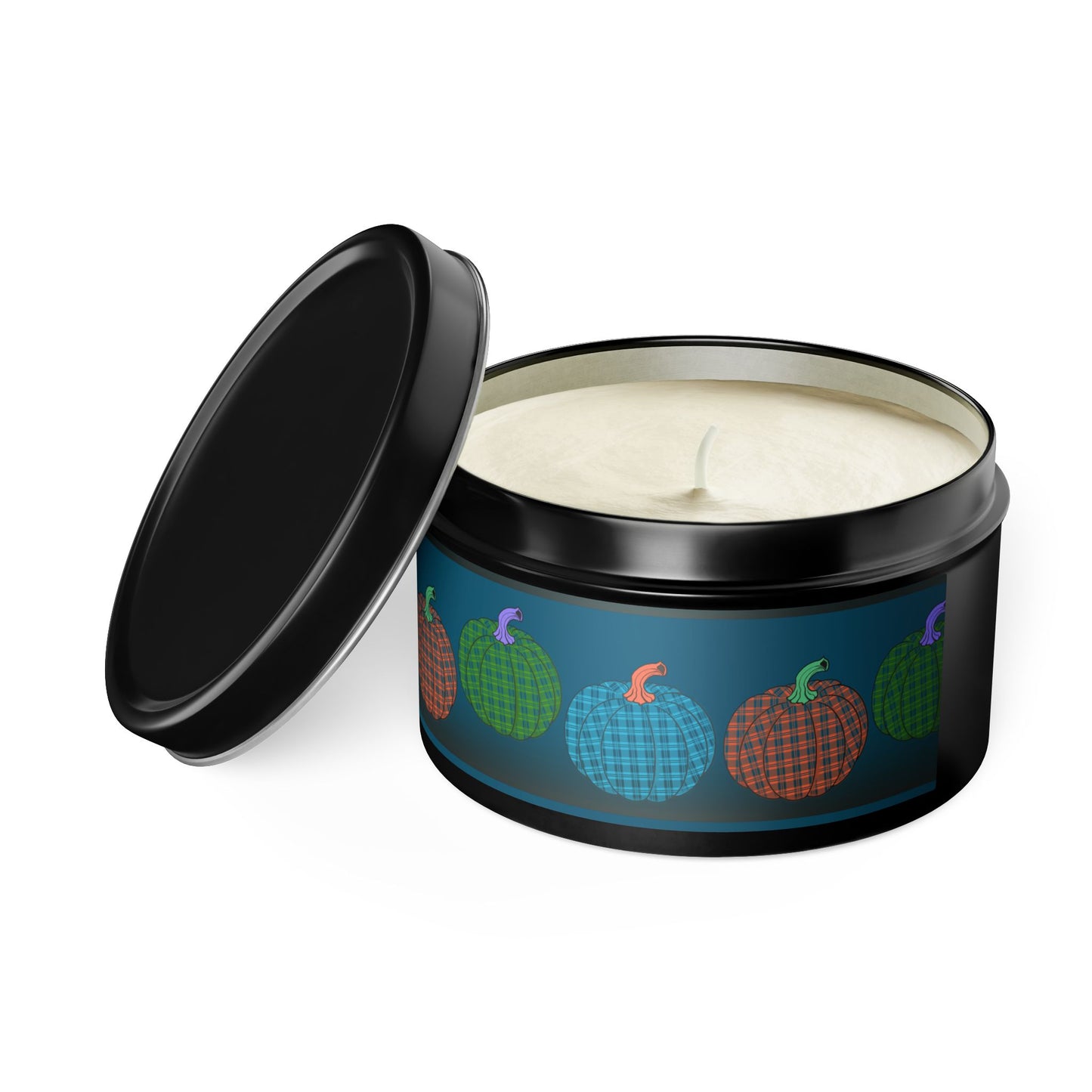 Tin Candles Plaid Pumpkins