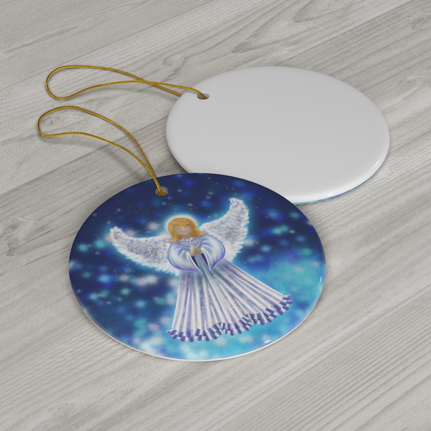 Ceramic Ornament - Glowing Angel Holiday Decoration