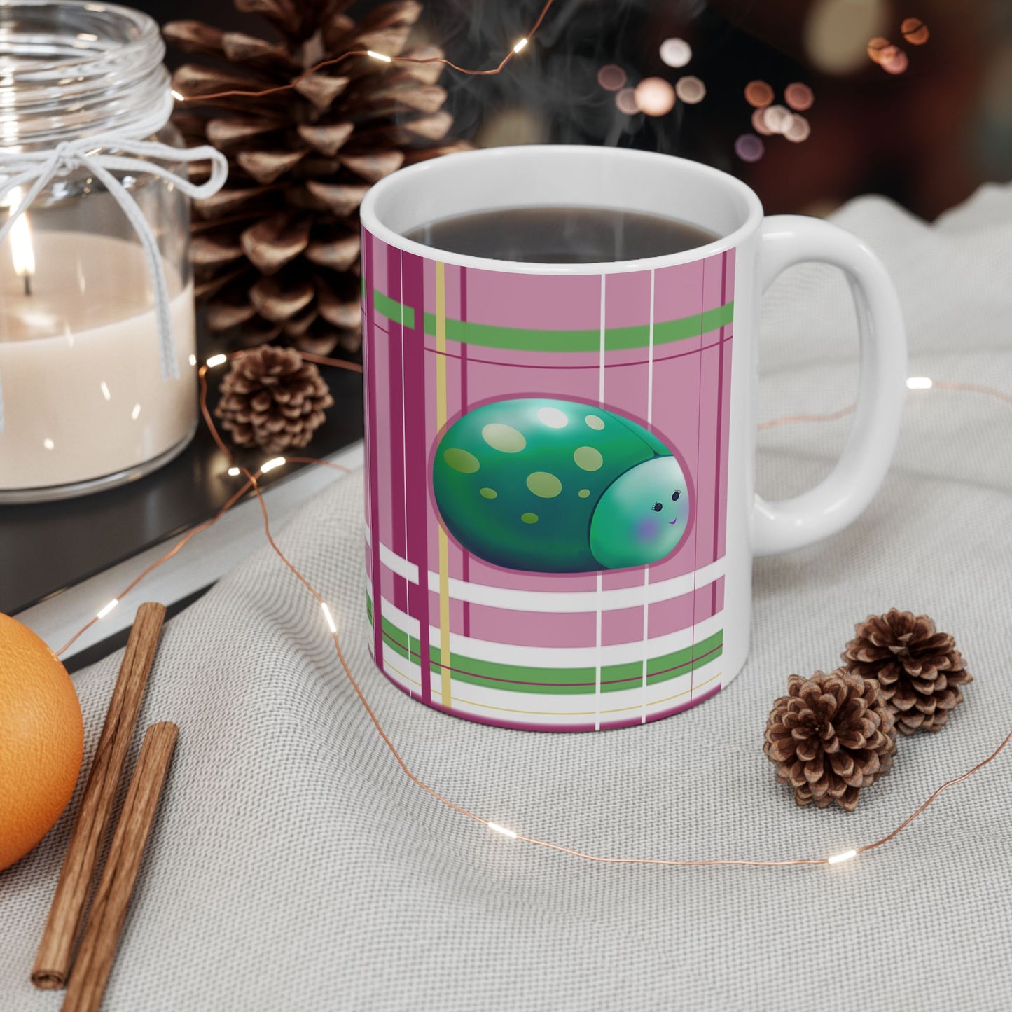 Ceramic Mug - Cute Multicolor Bugs Design, 11oz/15oz