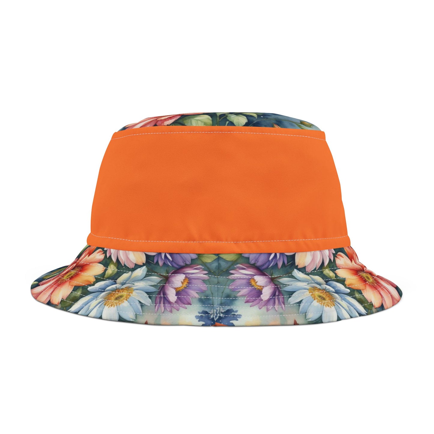 Bucket Hat (AOP) Floral pattern, Orange