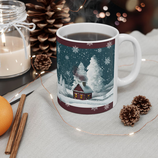 Ceramic Mug - Country Snowy Home Scene