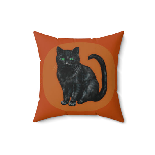 Square Pillow - Black Cat Design