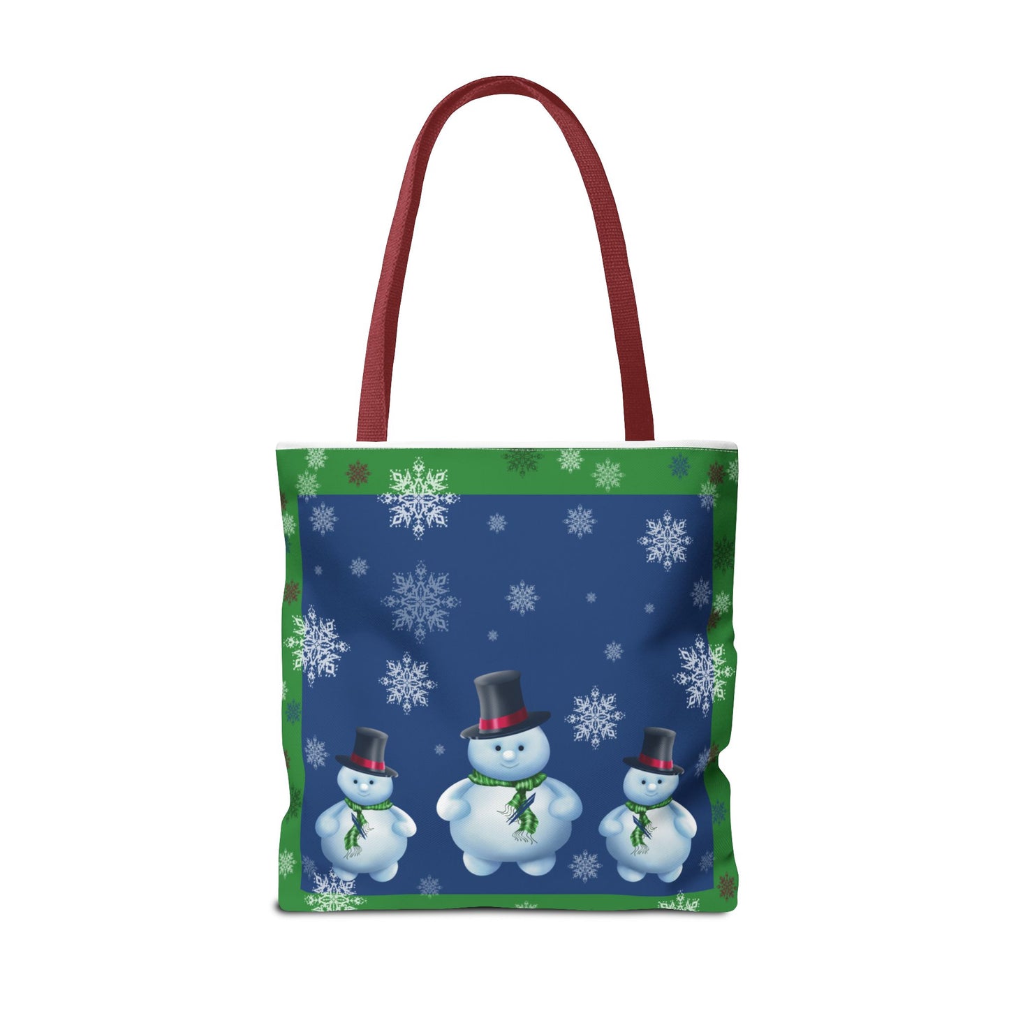 Snowman Tote Bag with Snow Flurry Scene