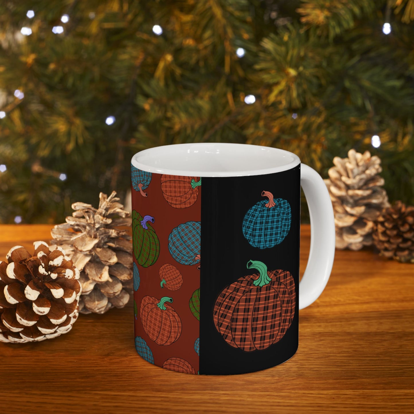 Plaid Pumpkin Mug