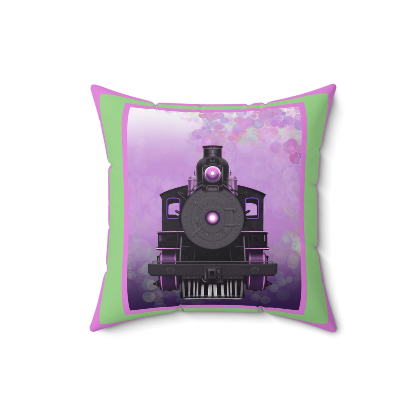 Pillow - Steam Locomotive Design - Pink