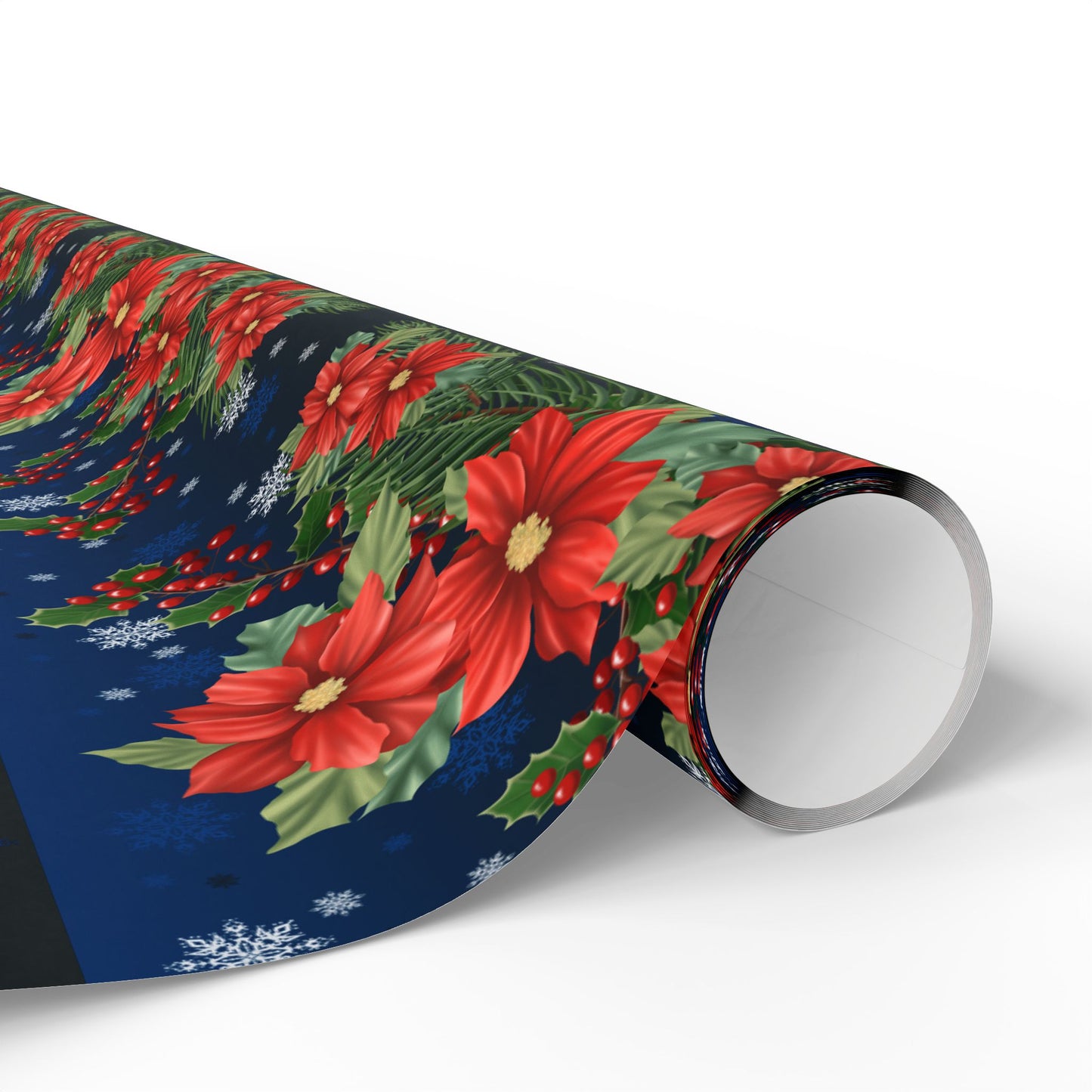 Wrapping Papers - Poinsettia, Pine and Holly Design