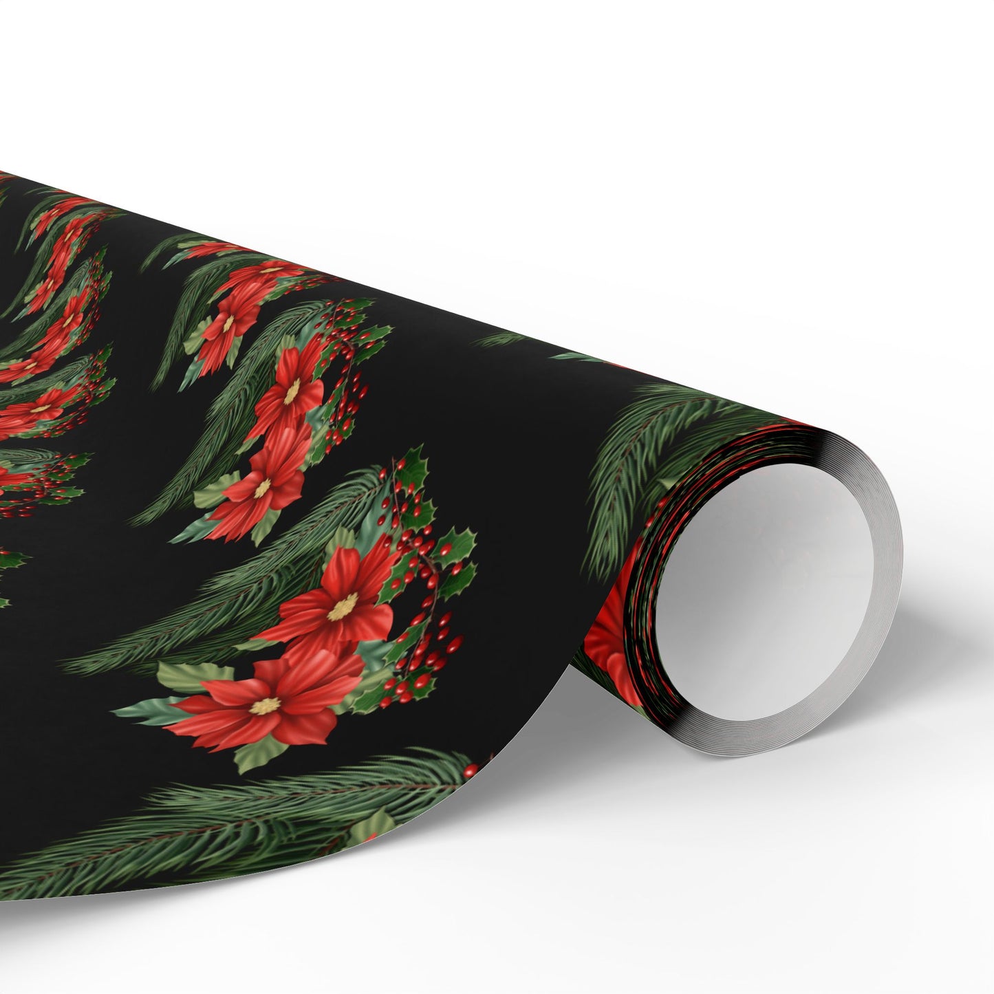 Holiday Wrapping Papers - Poinsettia, Pine and Holly Design