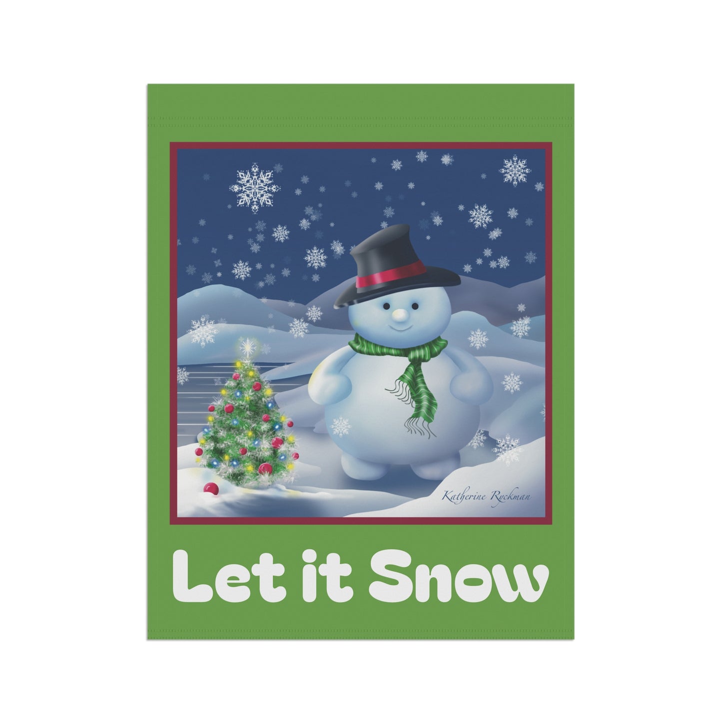 Banner Flag Let it Snow Christmas Decor