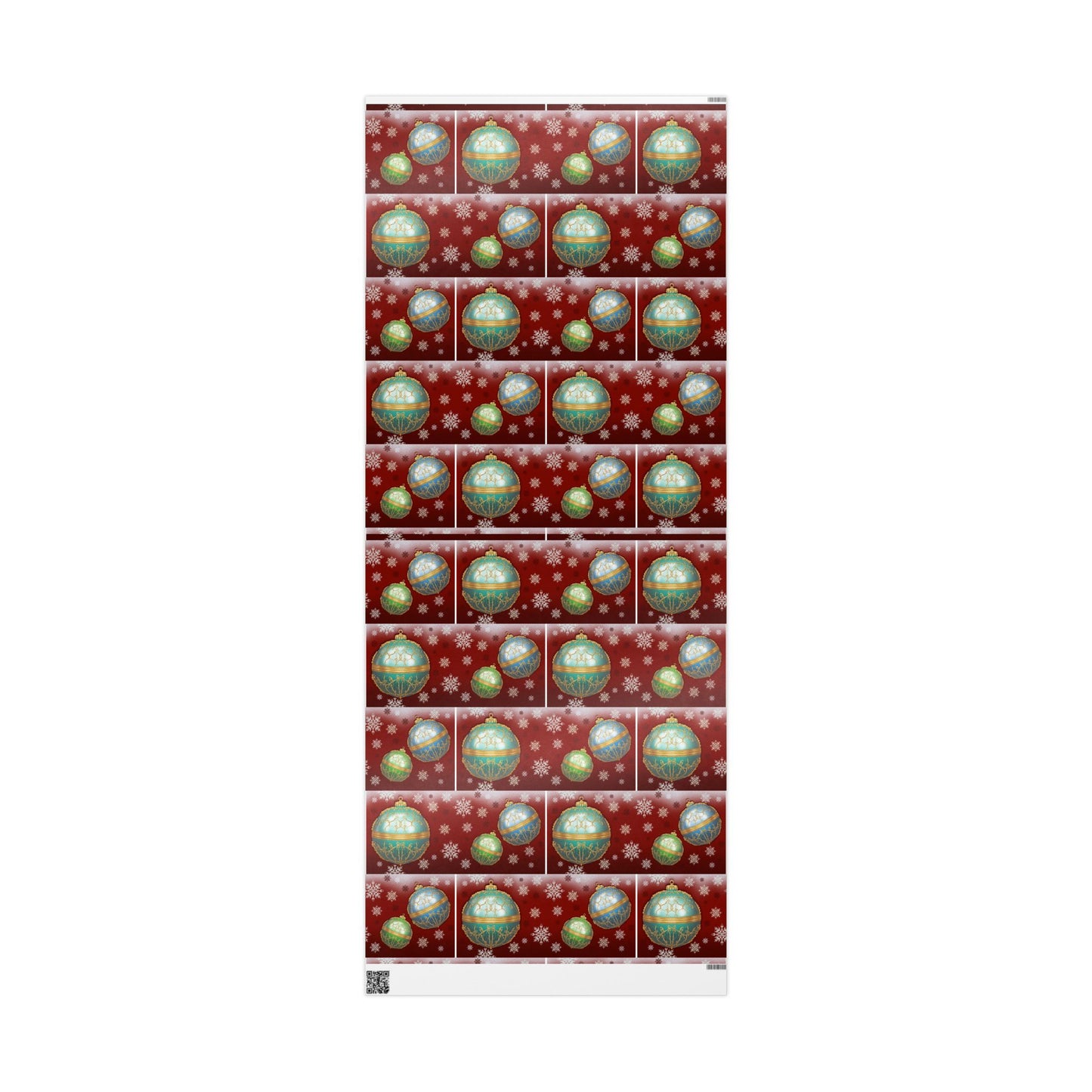 Gift Wrap Papers - Red with Christmas Ornament Design