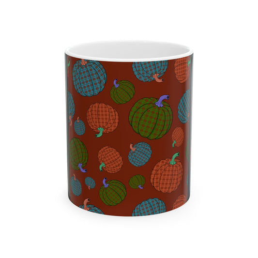 Plaid Pumpkin Mug