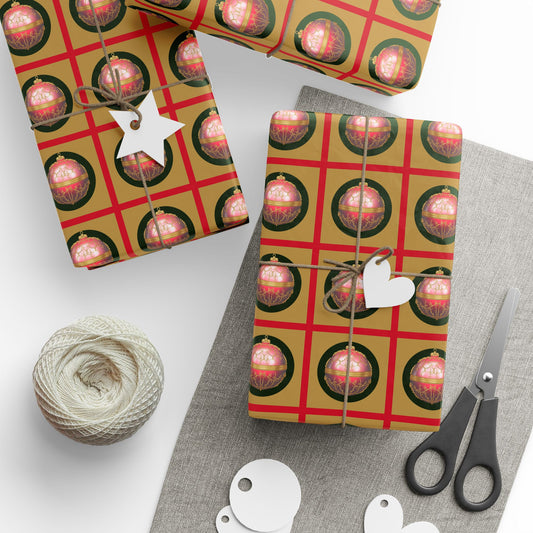 Wrapping Papers - Elegant Red Ornament Holiday Gift Wrap