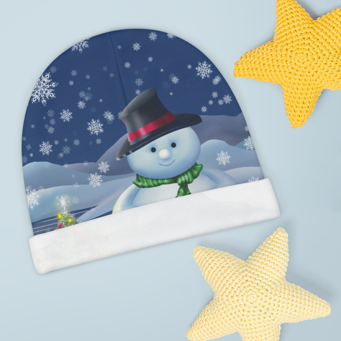 Baby Beanie (AOP) Snowman