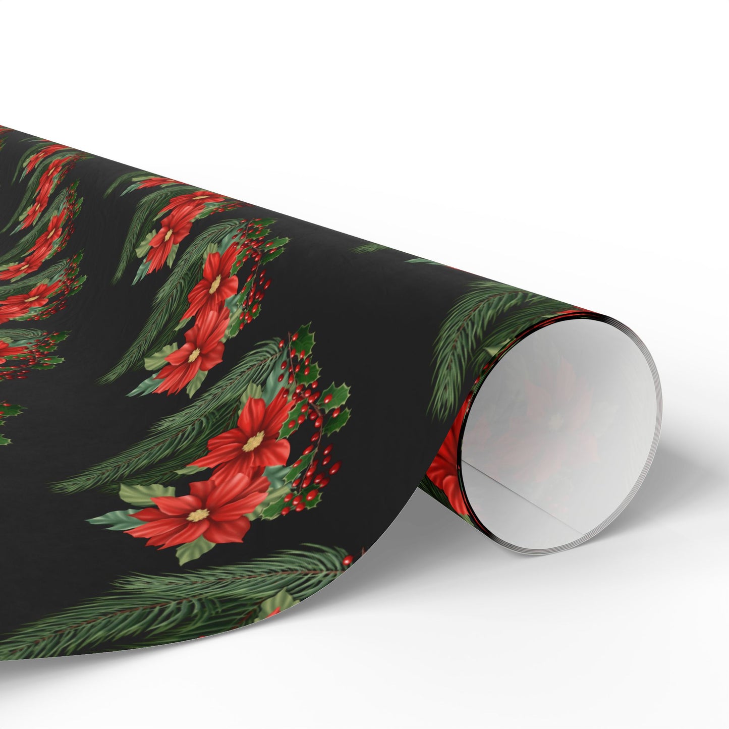 Holiday Wrapping Papers - Poinsettia, Pine and Holly Design