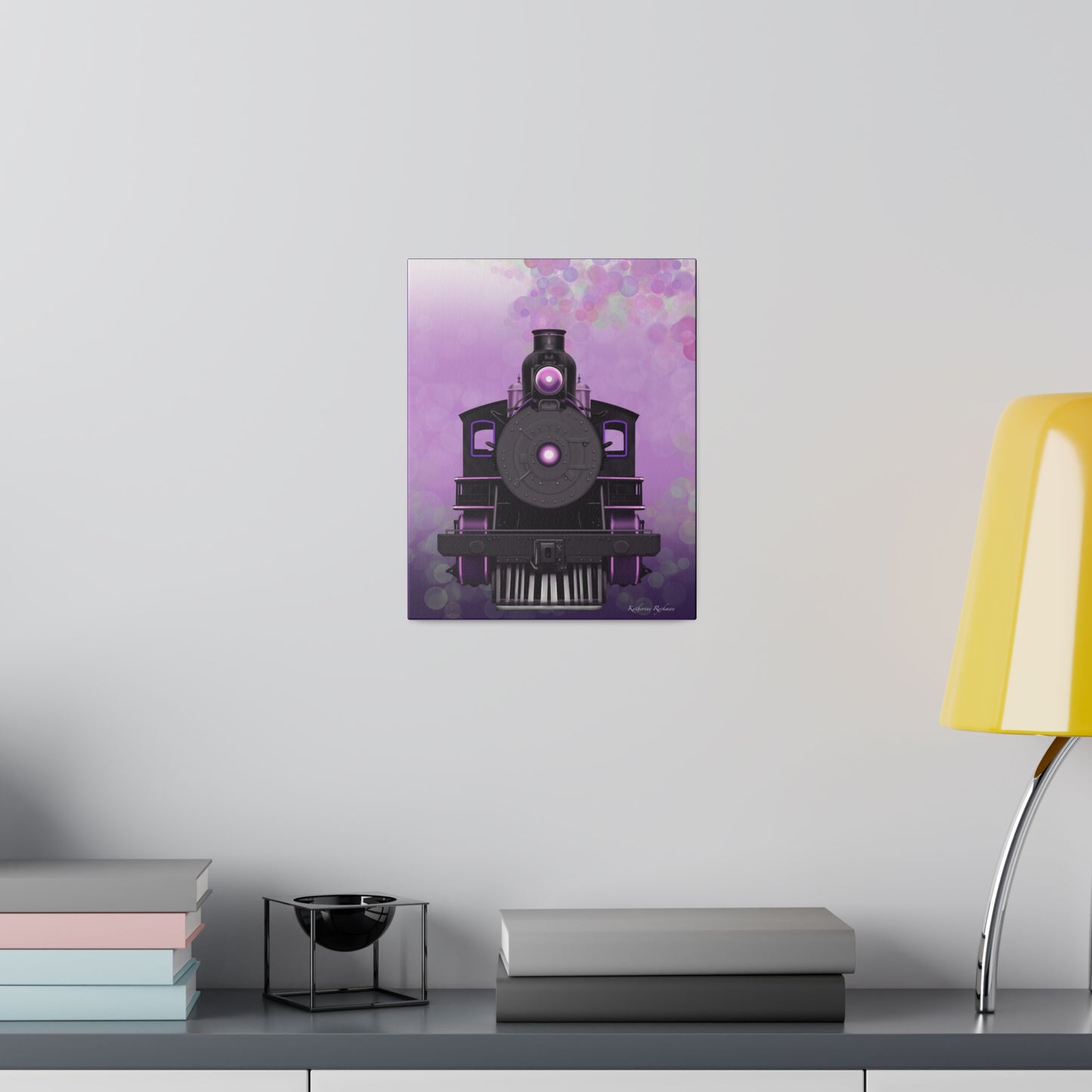 Canvas Print Steam Locomotive- Pink