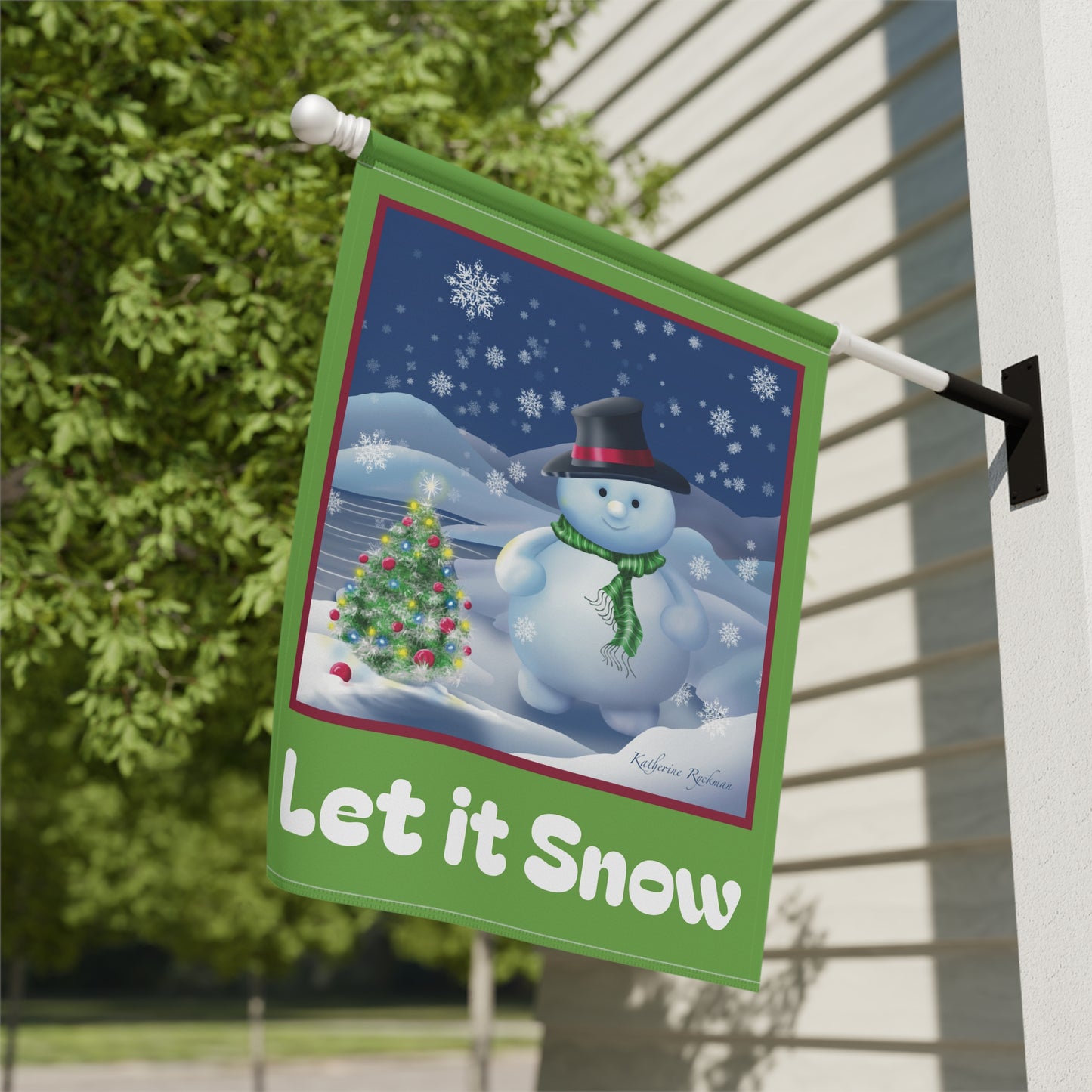 Banner Flag Let it Snow Christmas Decor