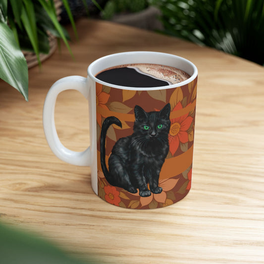 Mug - Colorful Black Cat Design