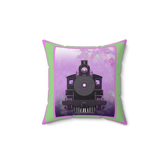 Pillow - Steam Locomotive Design - Pink