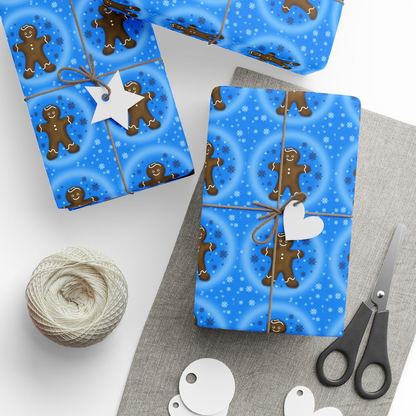 Wrapping Papers - Gingerbread Man Red Paper Gift Wrap