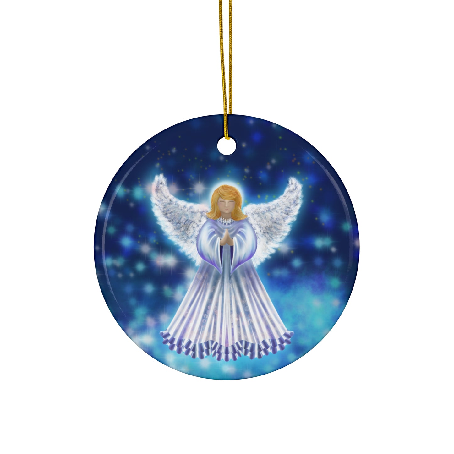 Ceramic Ornament - Glowing Angel Holiday Decoration