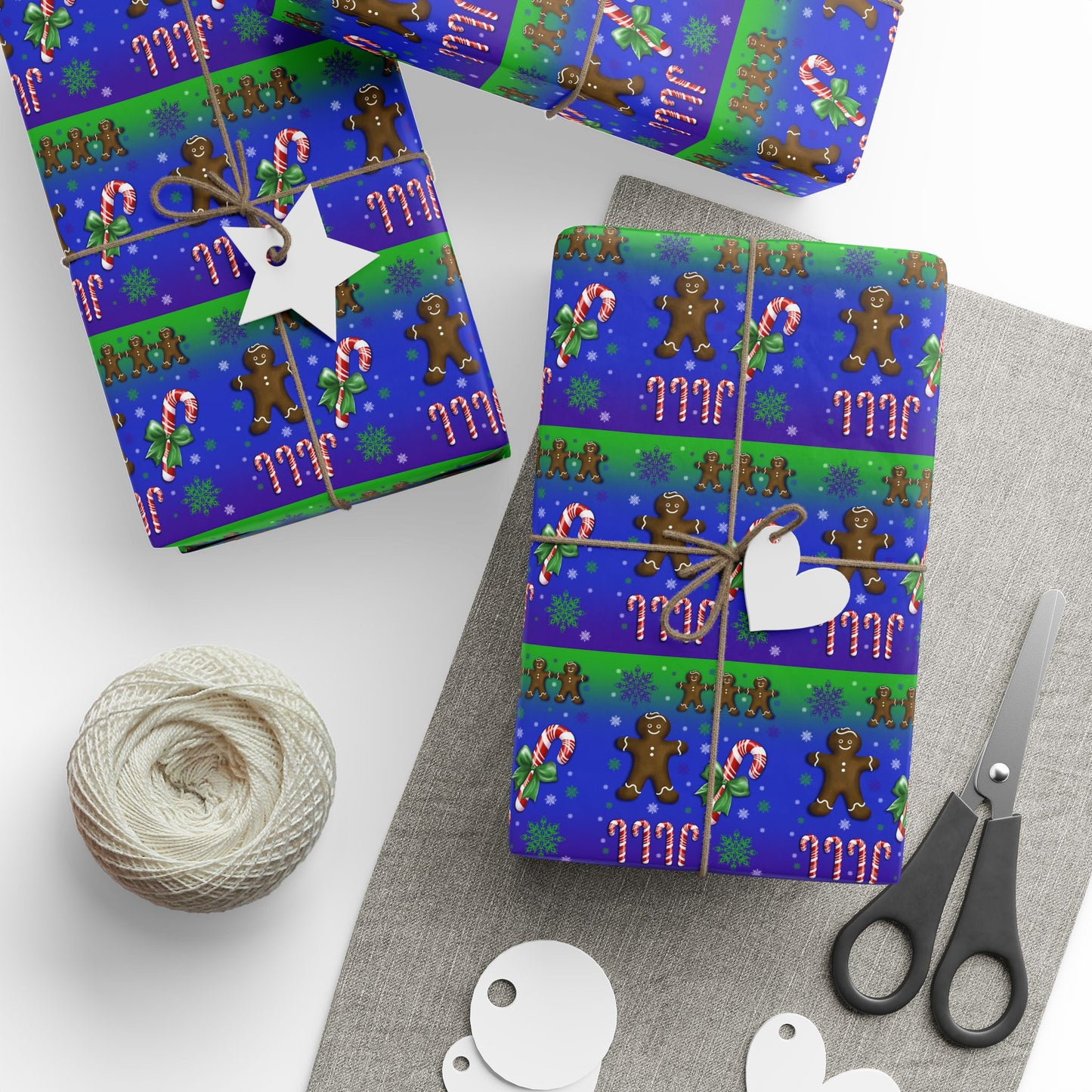 Gift Wrap - Gingerbread Man and Candy Canes