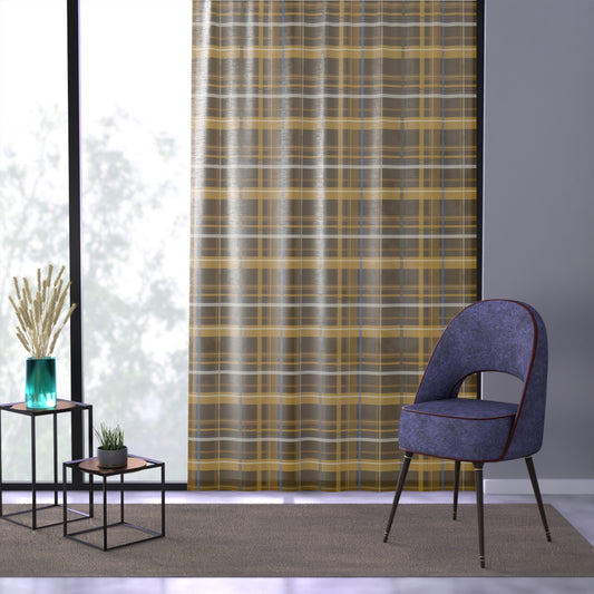 Window Curtain - Sunrise Sheep Plaid Design