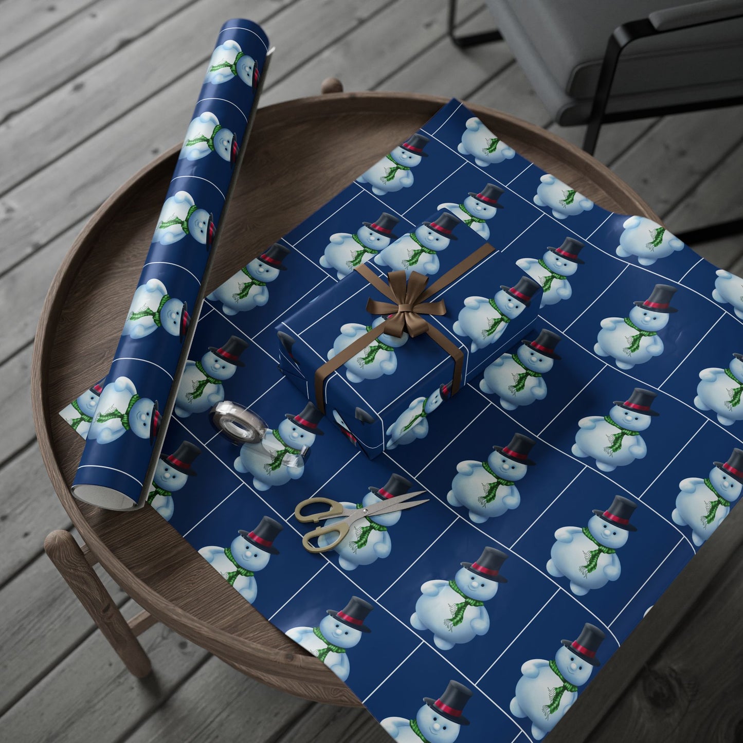 . Wrapping Papers Snowman - blue