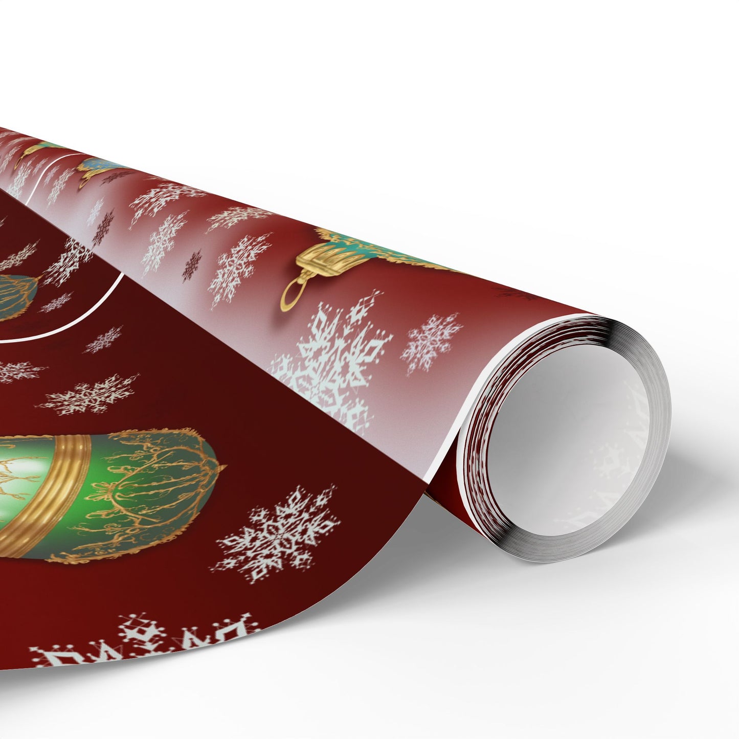 Gift Wrap Papers - Red with Christmas Ornament Design