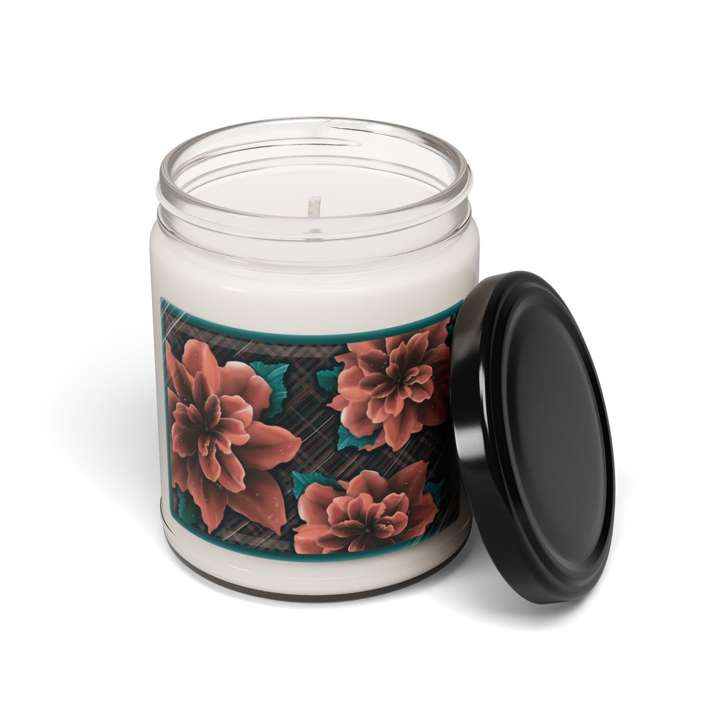 Soy Candle - Elegant Flower Design