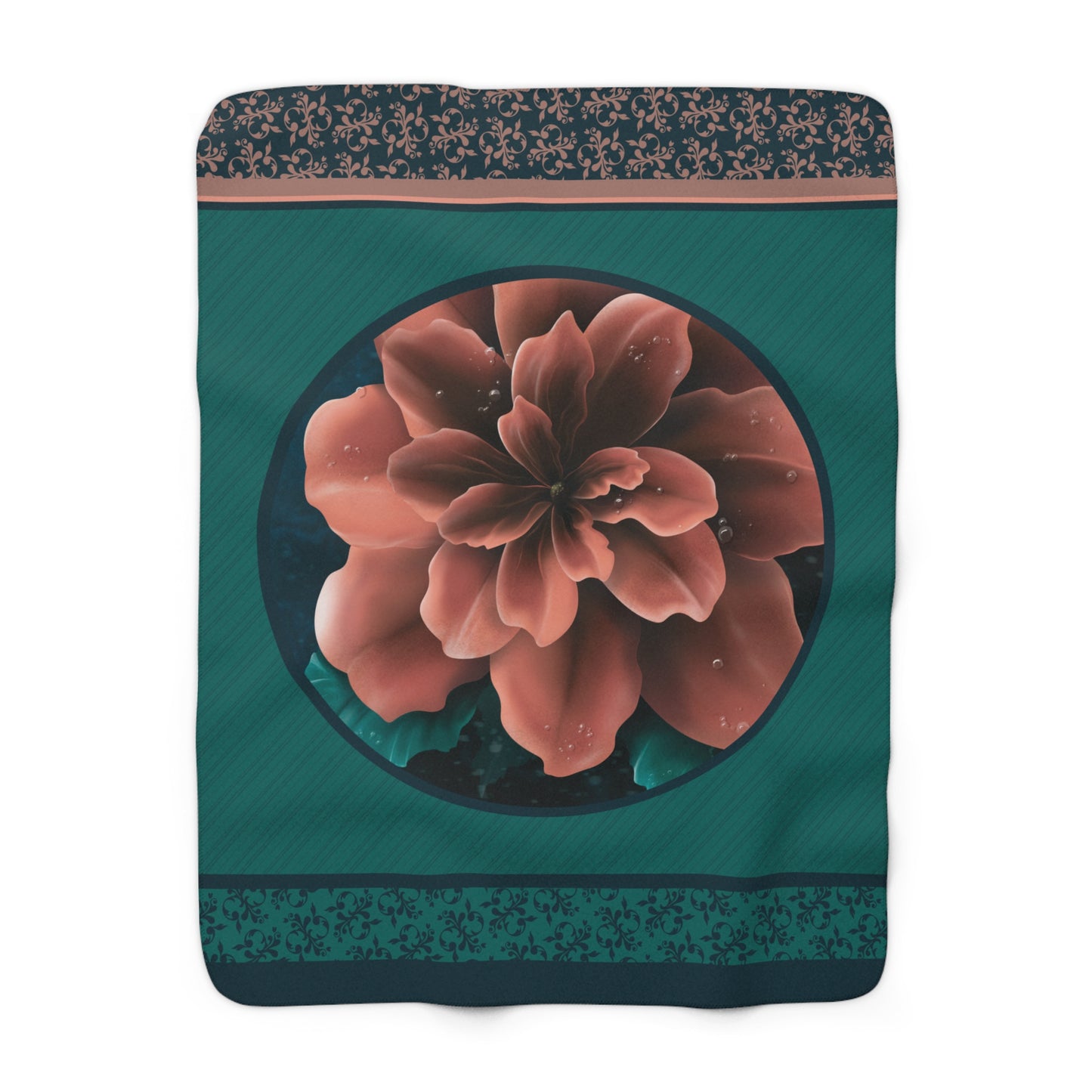 Sherpa Fleece Blanket - Elegant Mauve Flower