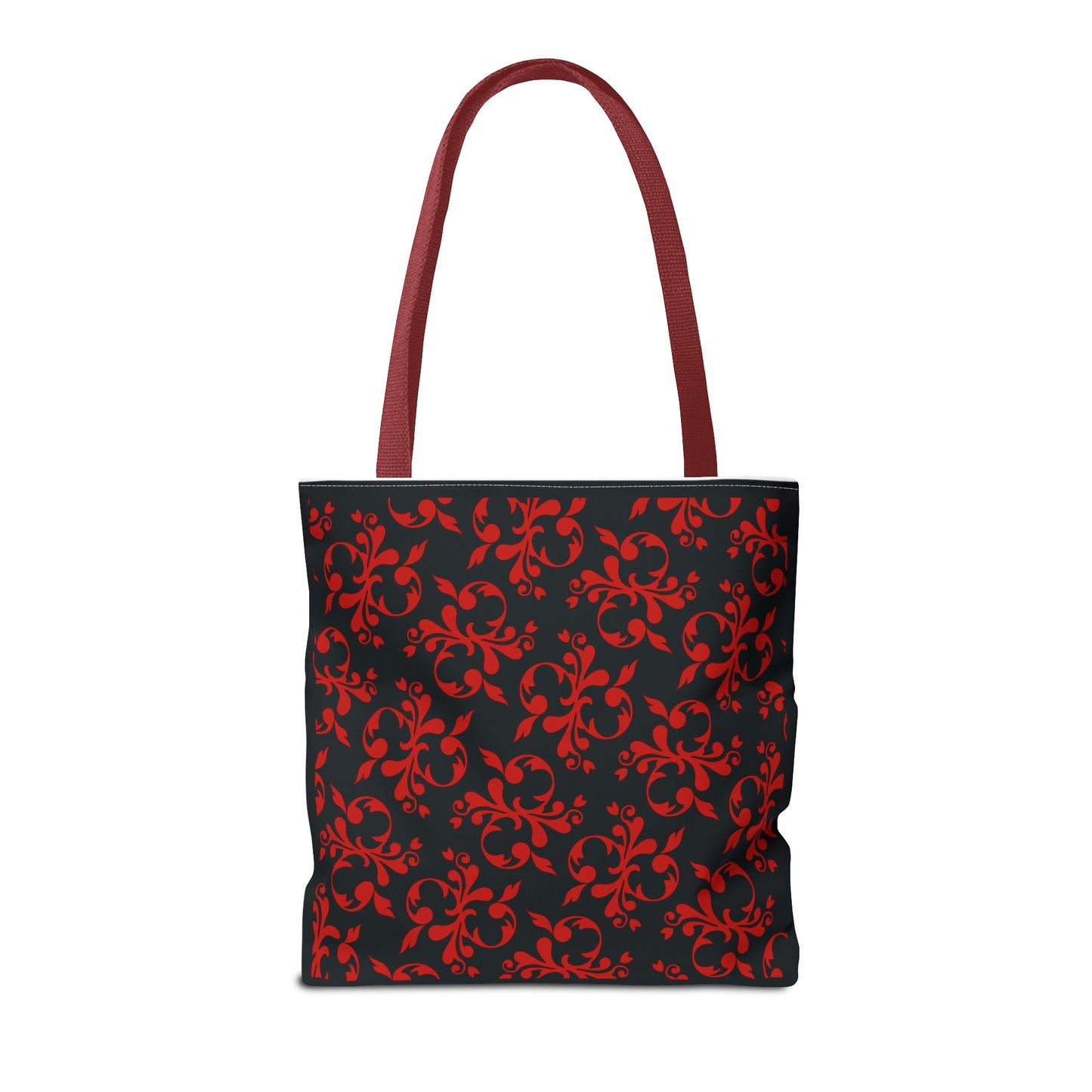 Christmas Tote Bag with Poinsettias, Pine, and Holly Design