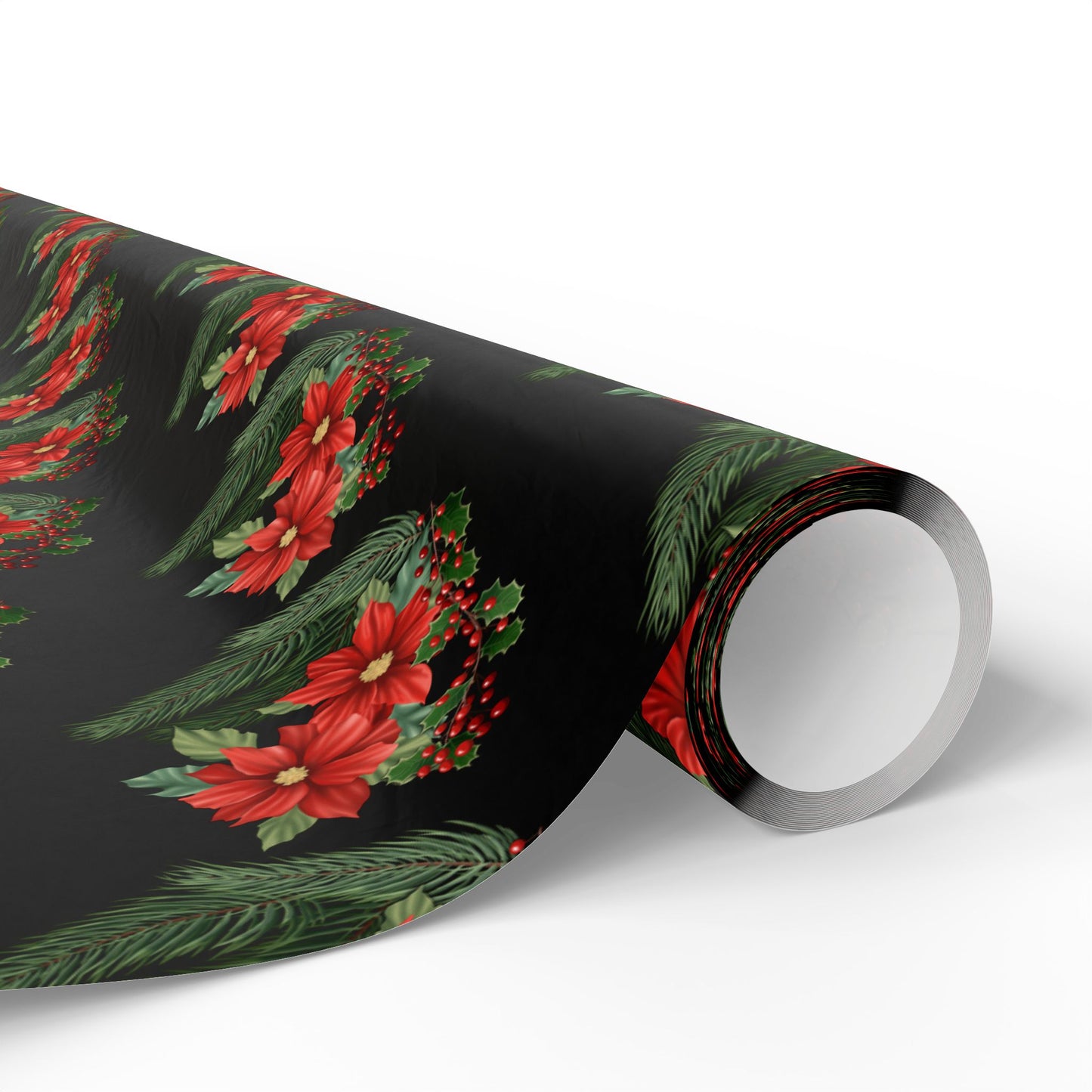 Holiday Wrapping Papers - Poinsettia, Pine and Holly Design