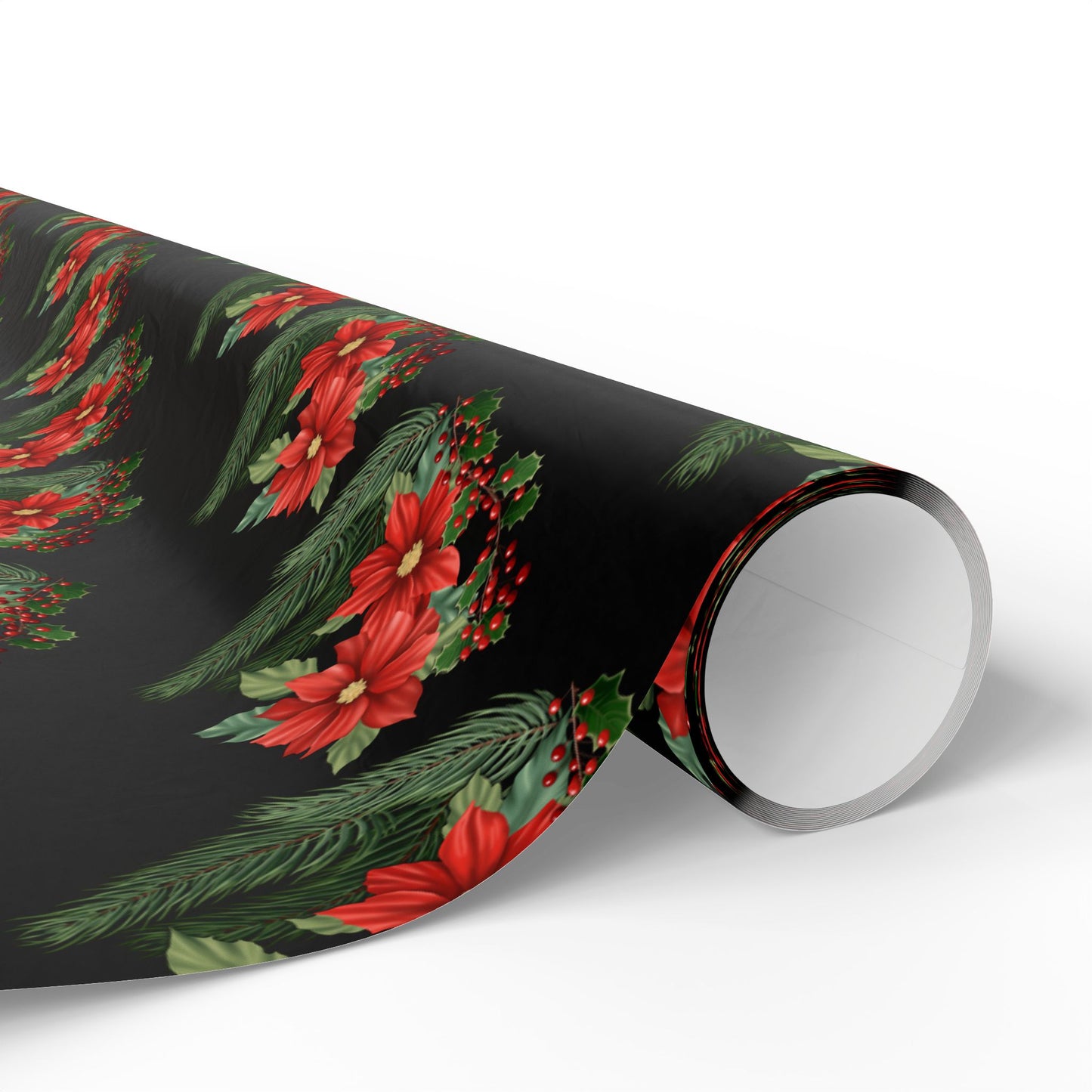 Holiday Wrapping Papers - Poinsettia, Pine and Holly Design