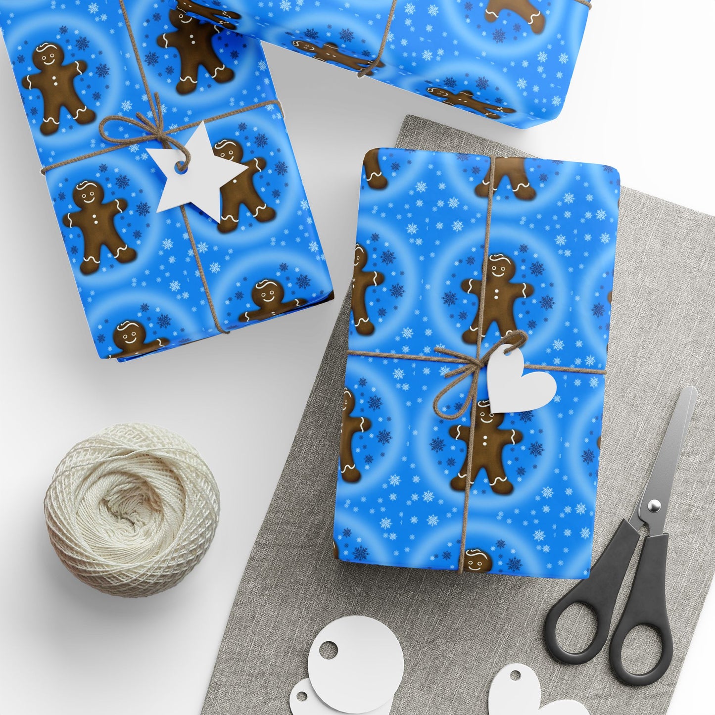 Wrapping Papers - Gingerbread Man Red Paper Gift Wrap