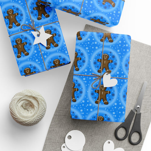 Wrapping Papers - Gingerbread Man Red Paper Gift Wrap