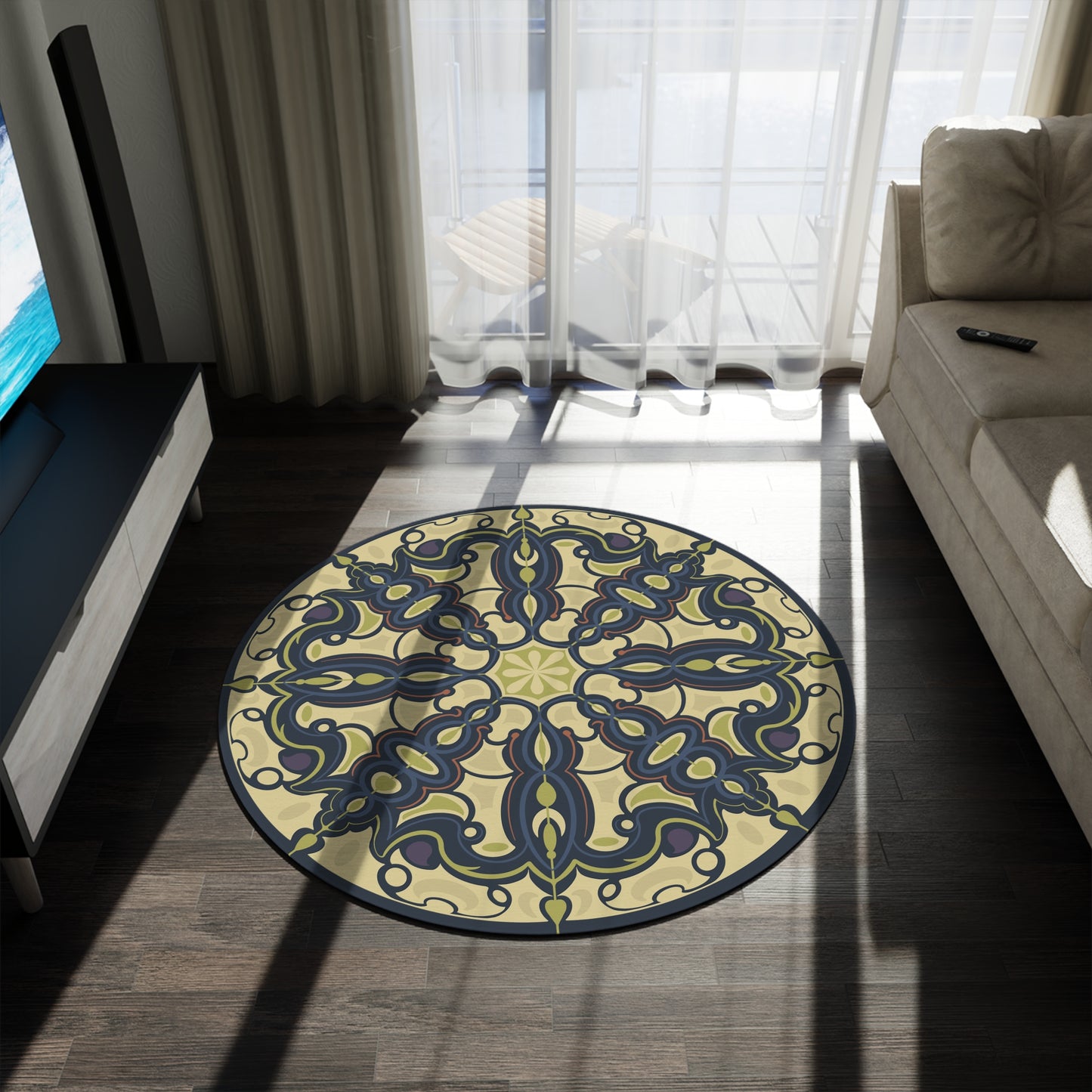 Round Rug - Moon and Mushrooms Home Decor Accent