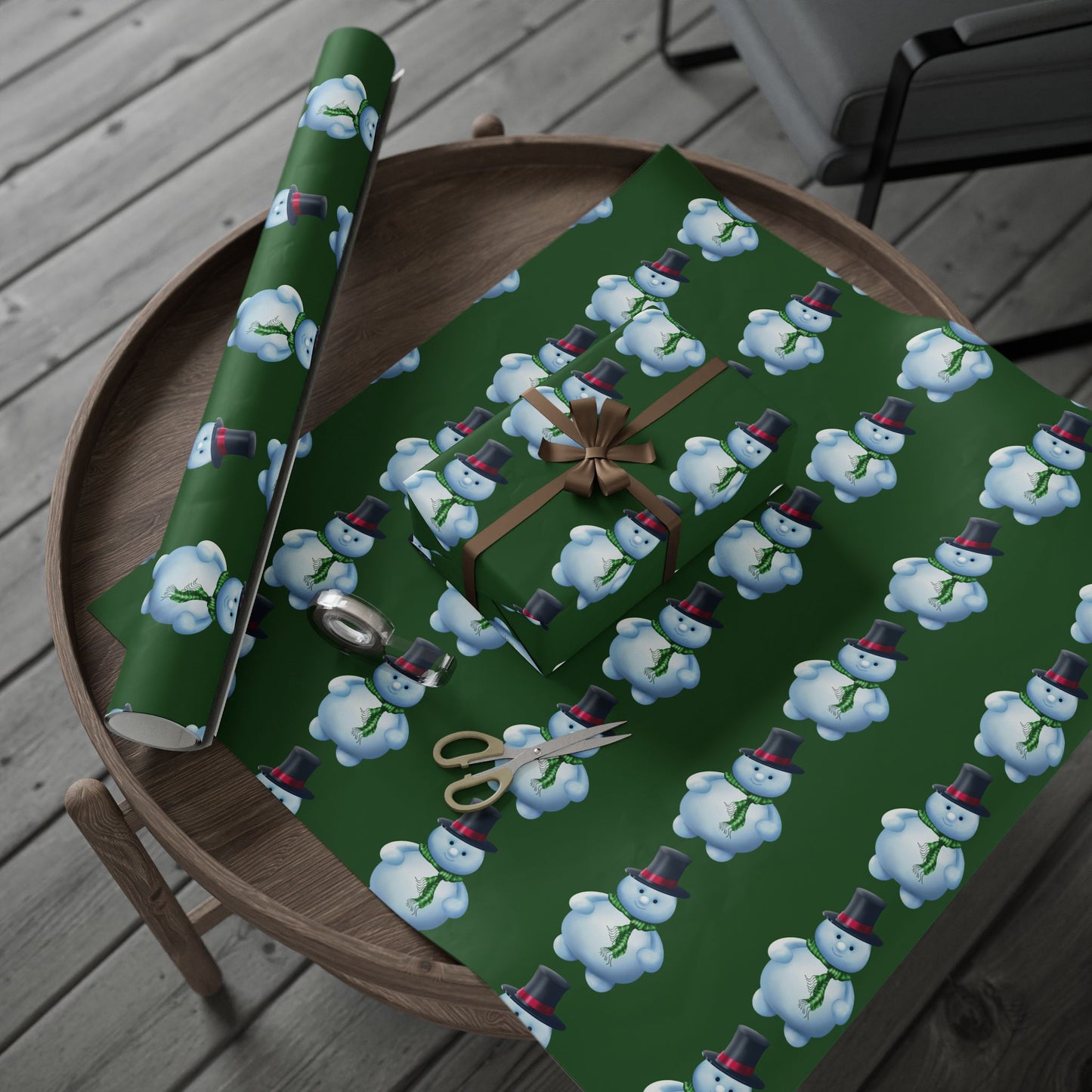 Wrapping Papers Snowman - green