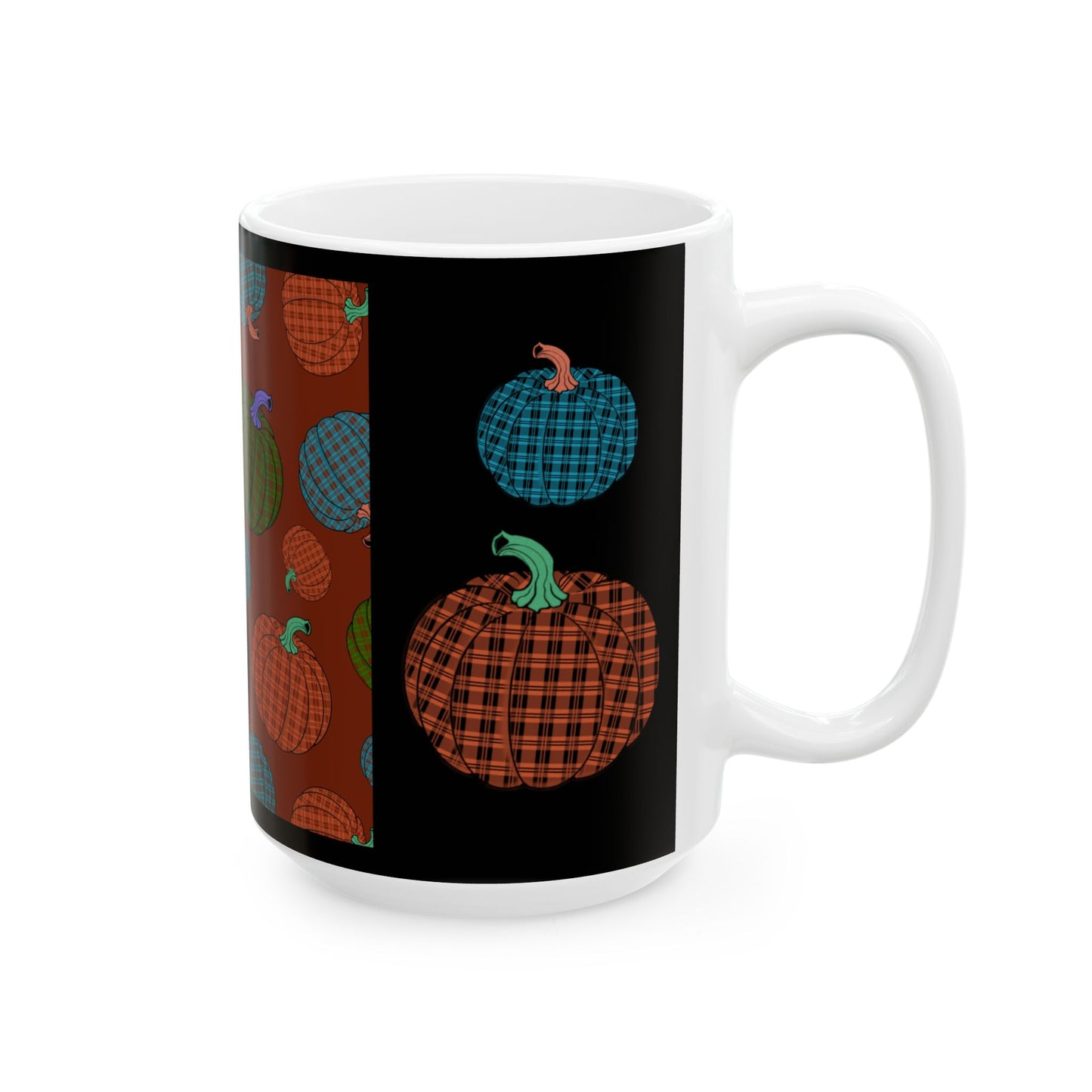 Plaid Pumpkin Mug