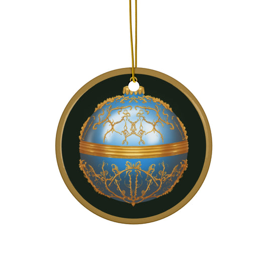 Ornament- Elegant Blue and Gold