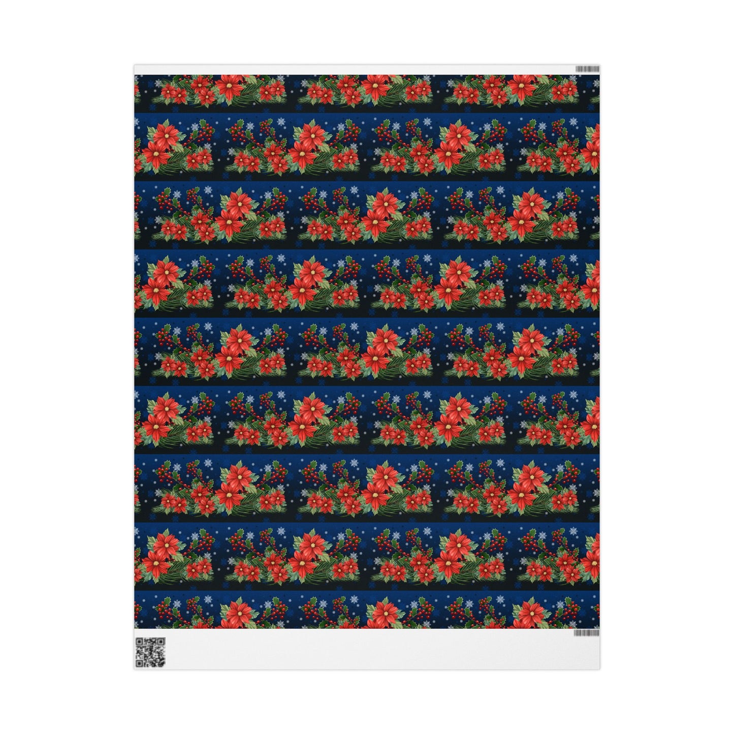 Wrapping Papers - Poinsettia, Pine and Holly Design