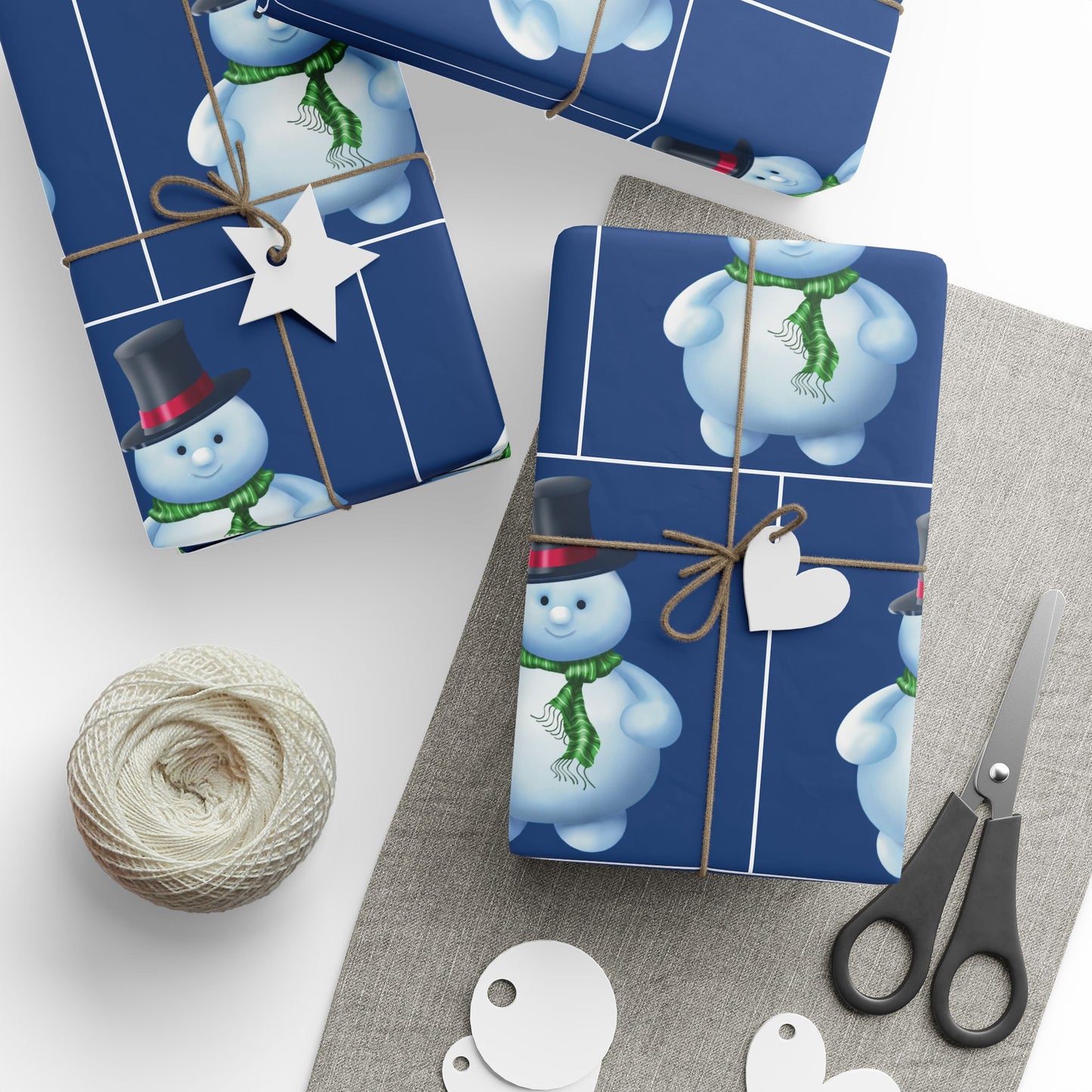 . Wrapping Papers Snowman - blue