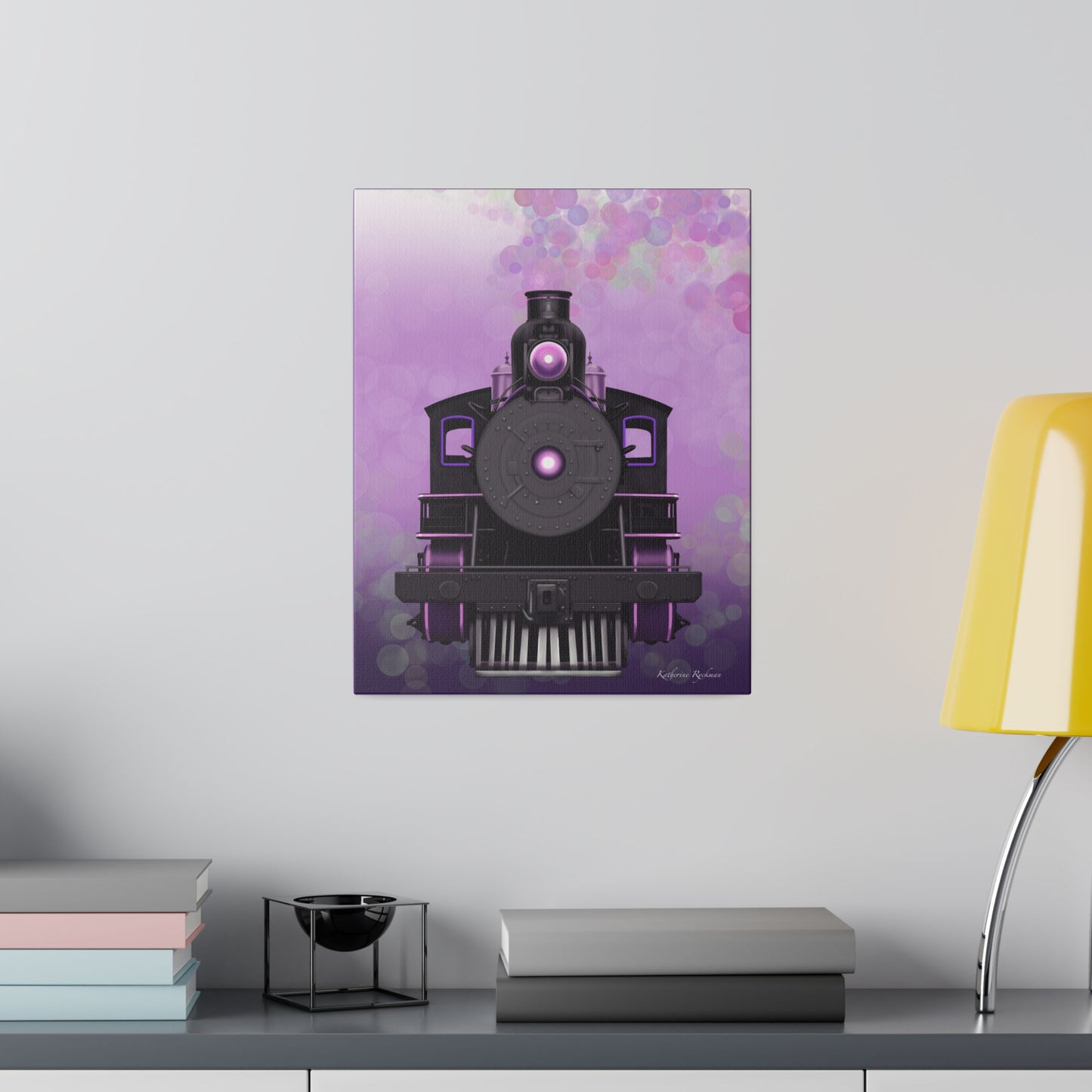 Canvas Print Steam Locomotive- Pink