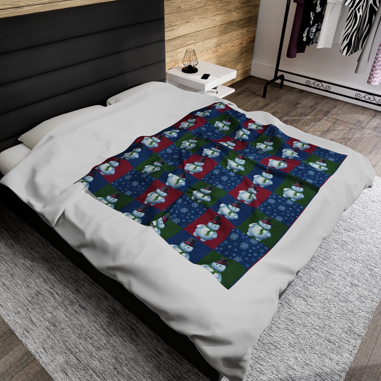 Snowman pattern Velveteen Plush Blanket