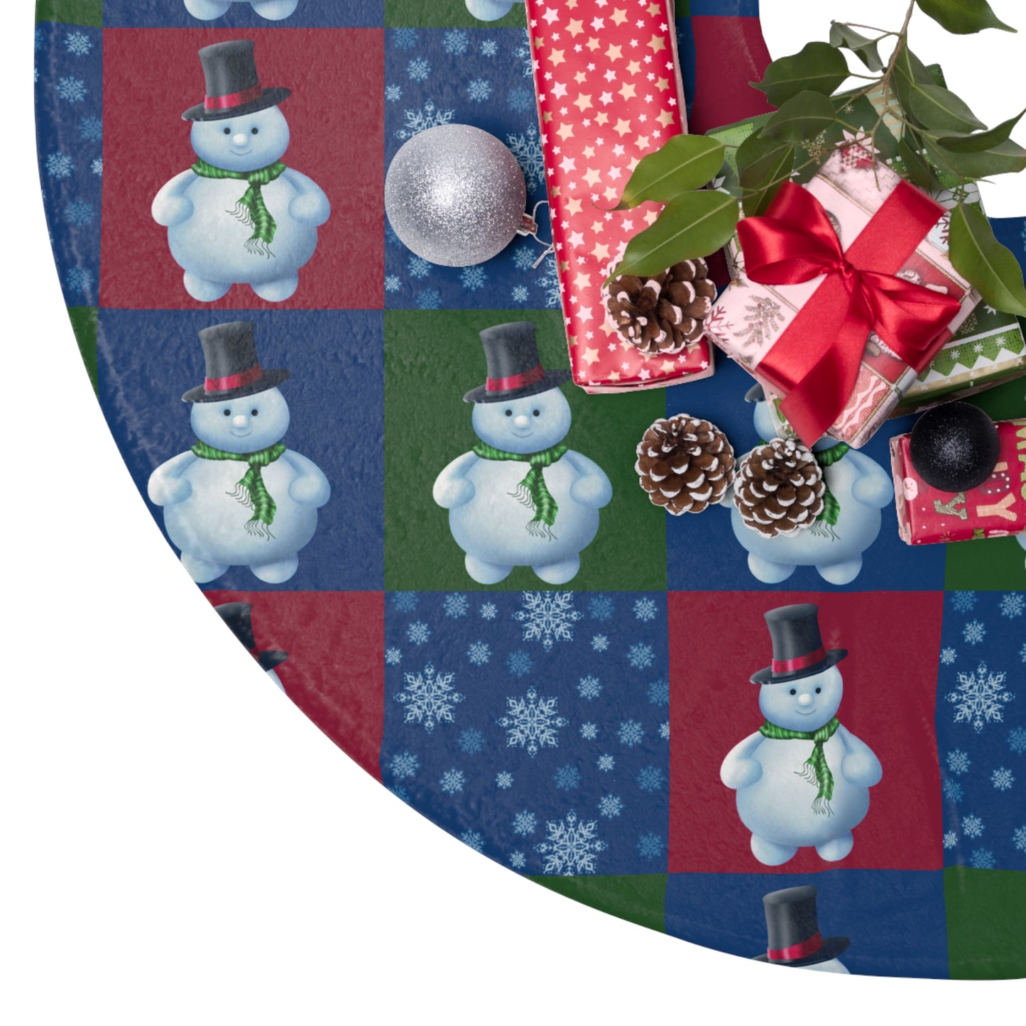 Christmas Tree Skirts Snowman Pattern