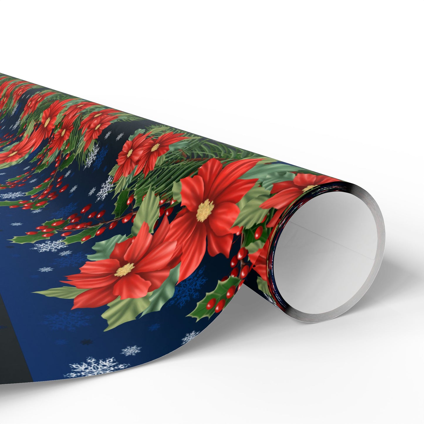 Wrapping Papers - Poinsettia, Pine and Holly Design