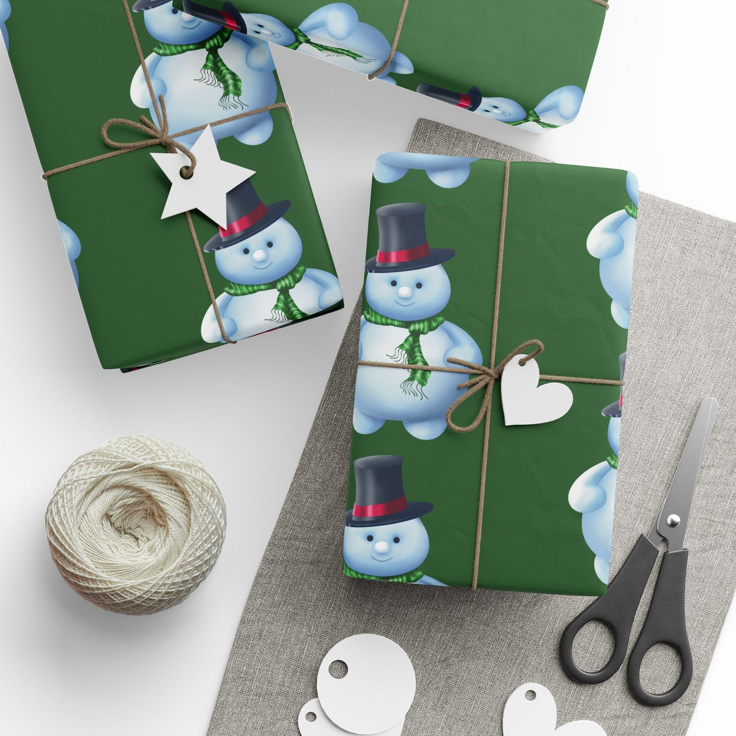 Wrapping Papers Snowman - green