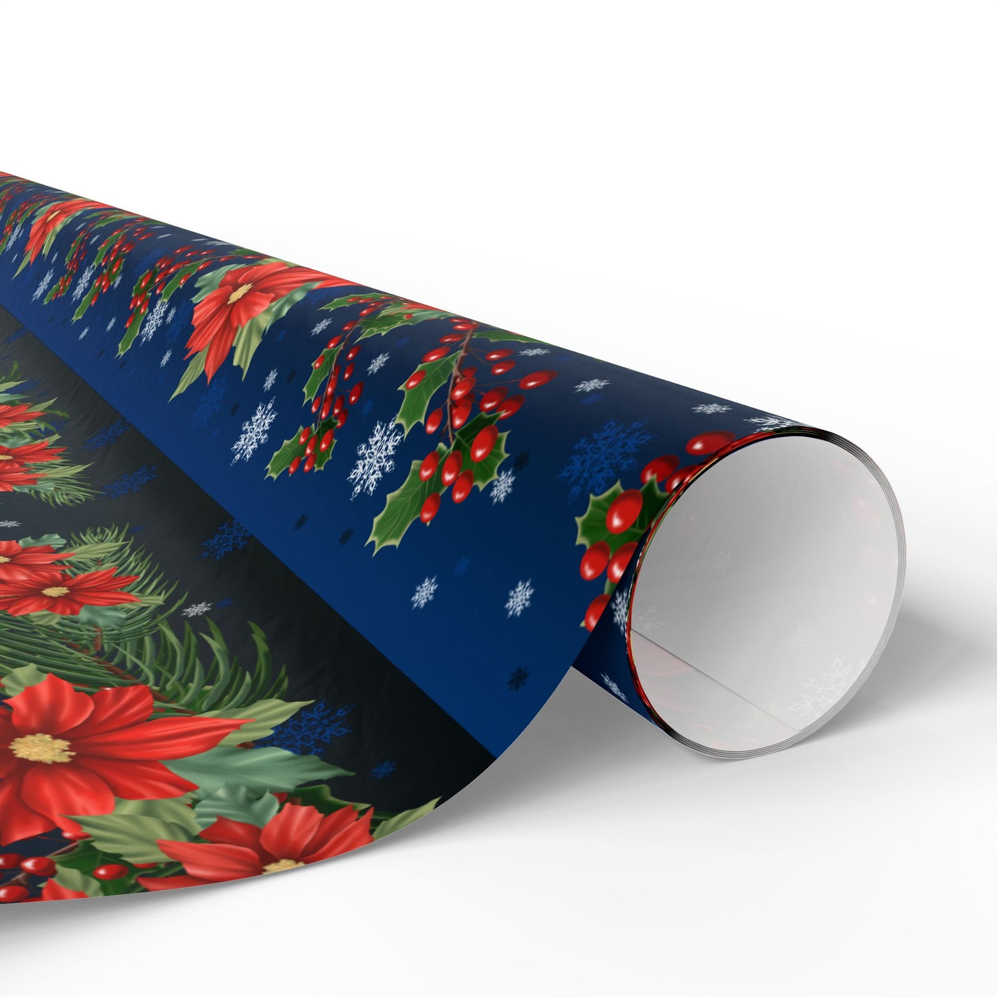 Wrapping Papers - Poinsettia, Pine and Holly Design